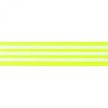 Gummiband Streifen Neon Gelb-Weiß Breite 4 cm